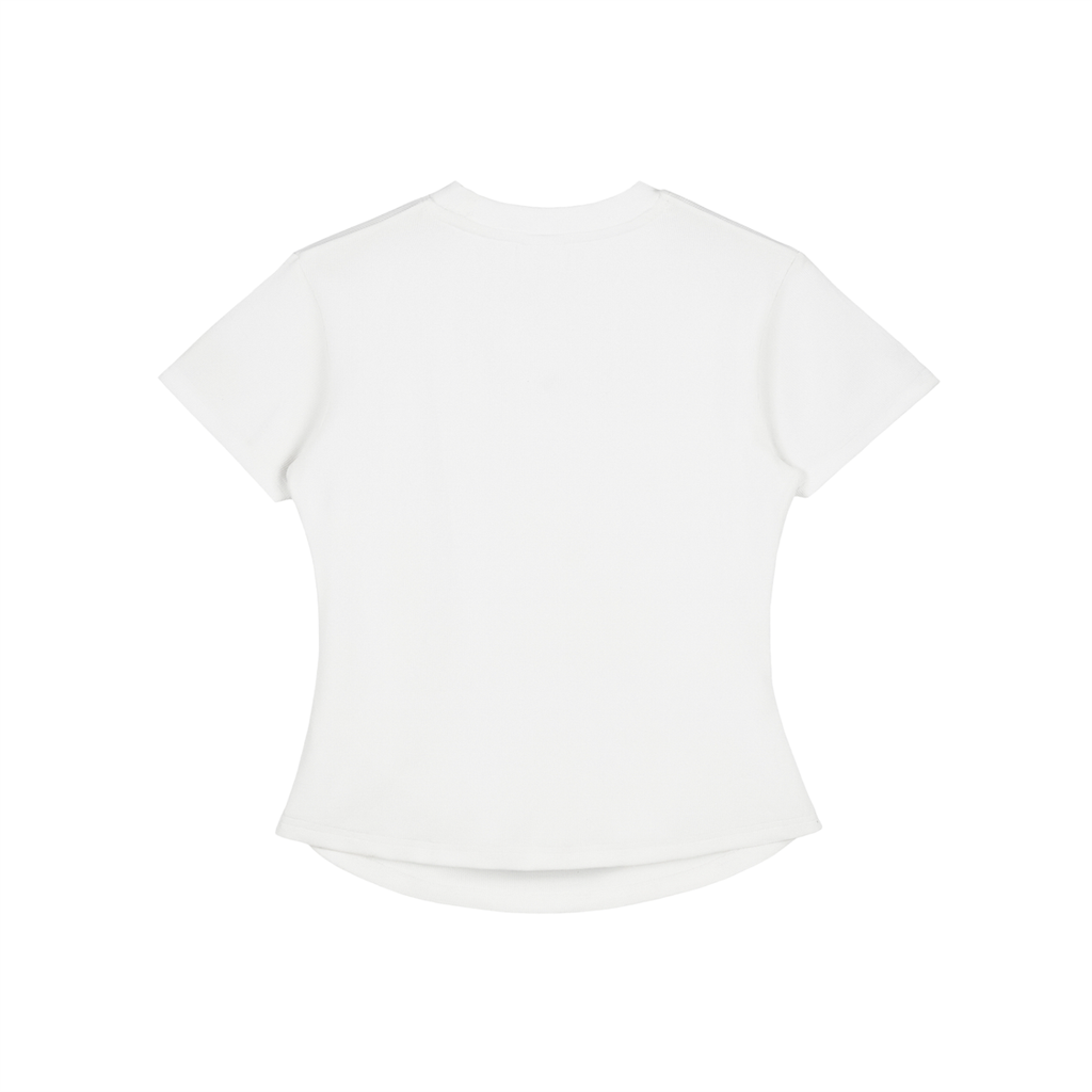 Crystal Heart Vintage Washed Bodycon Cotton T-Shirt