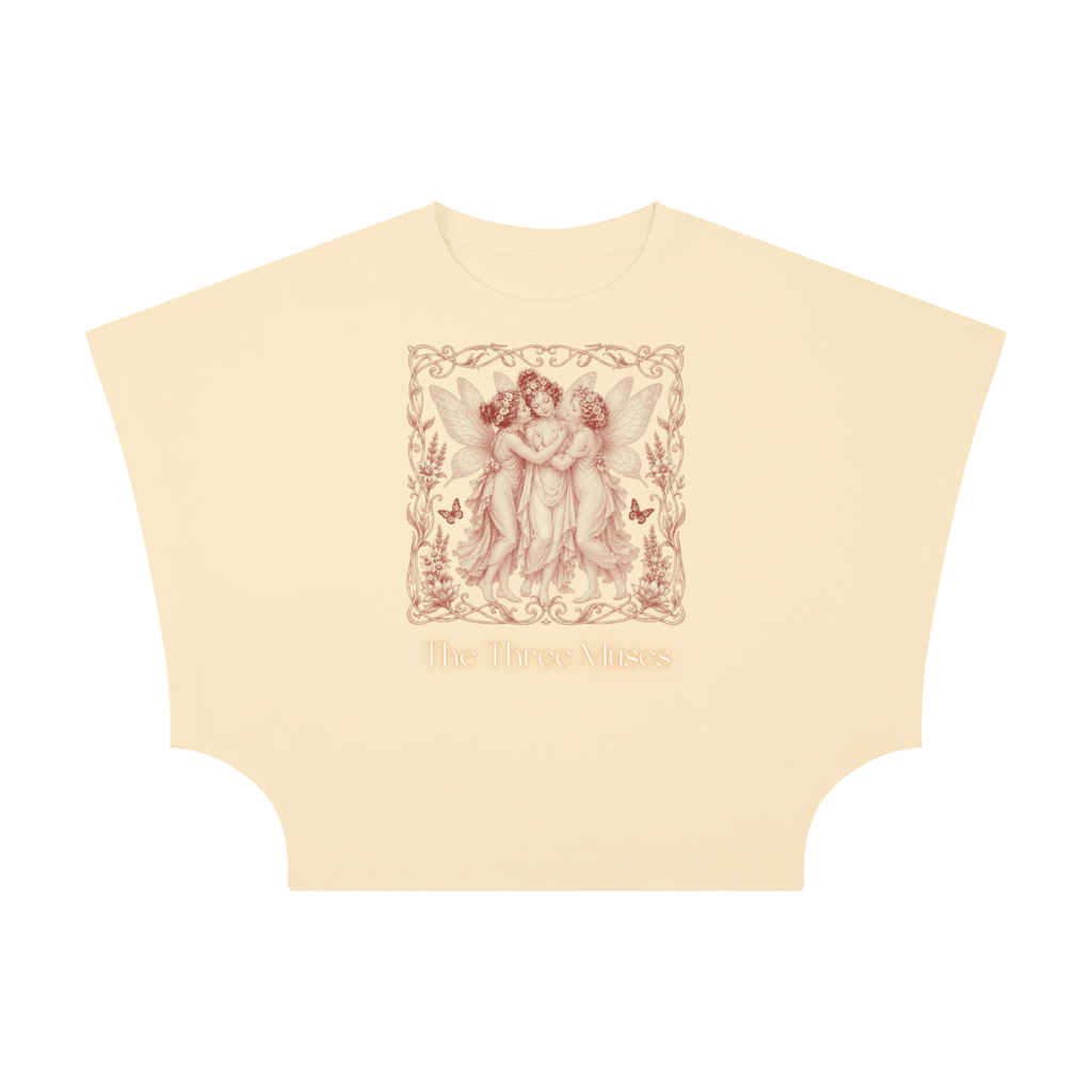 Three Muses Women's Cropped Dolman T-Shirt