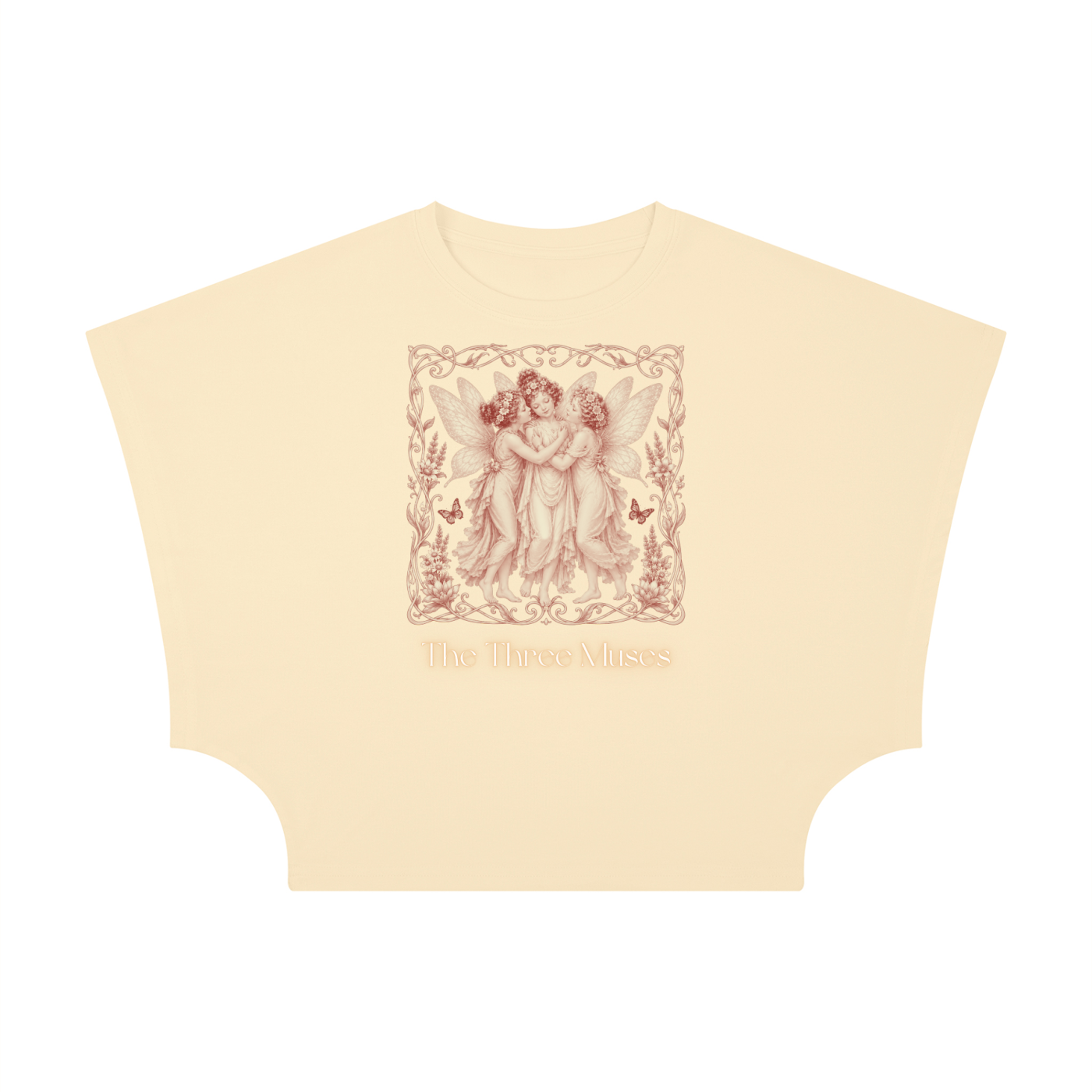 Three Muses Women's Cropped Dolman T-Shirt