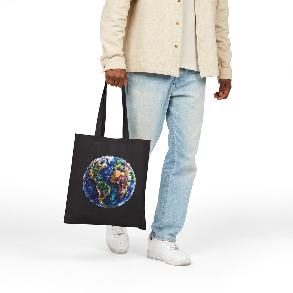 Crystal Earth Tote Bag — Eco-Friendly Canvas Shopping Tote