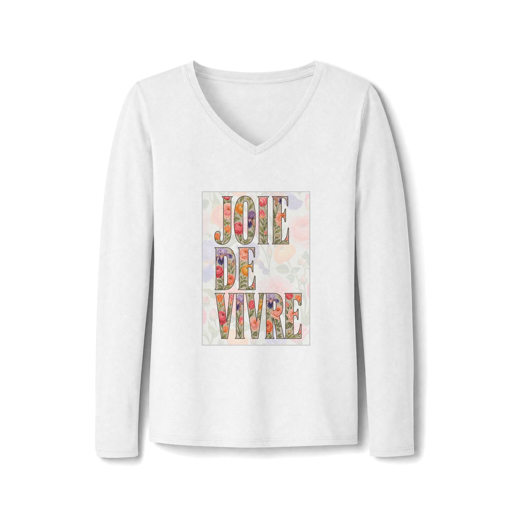 Joie de Vivre Floral V-Neck Tee — Women's Long Sleeve