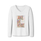 Joie de Vivre Floral V-Neck Tee — Women's Long Sleeve