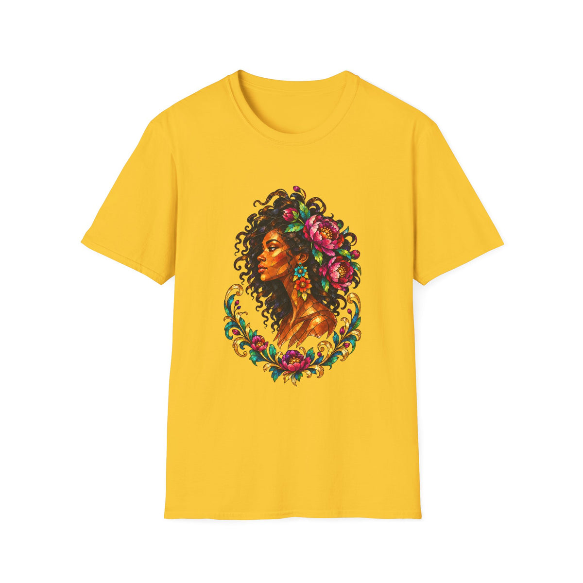 Peonies Stained Glass Graphic Tee