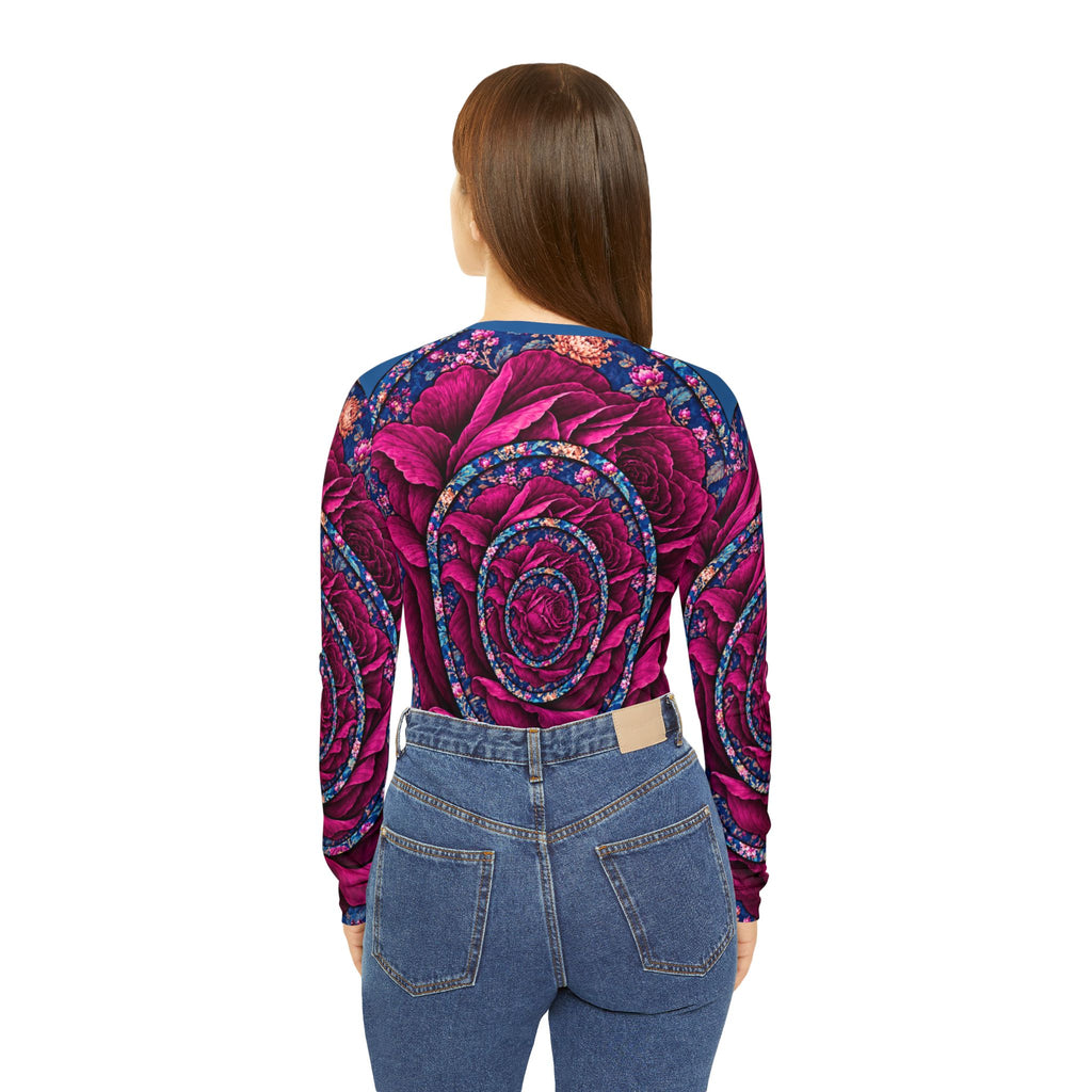 Nested Rose V-Neck Long Sleeve