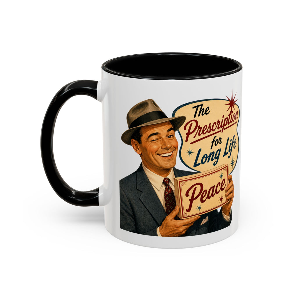 "Peace For a Long Life" Vintage Accent Coffee Mug