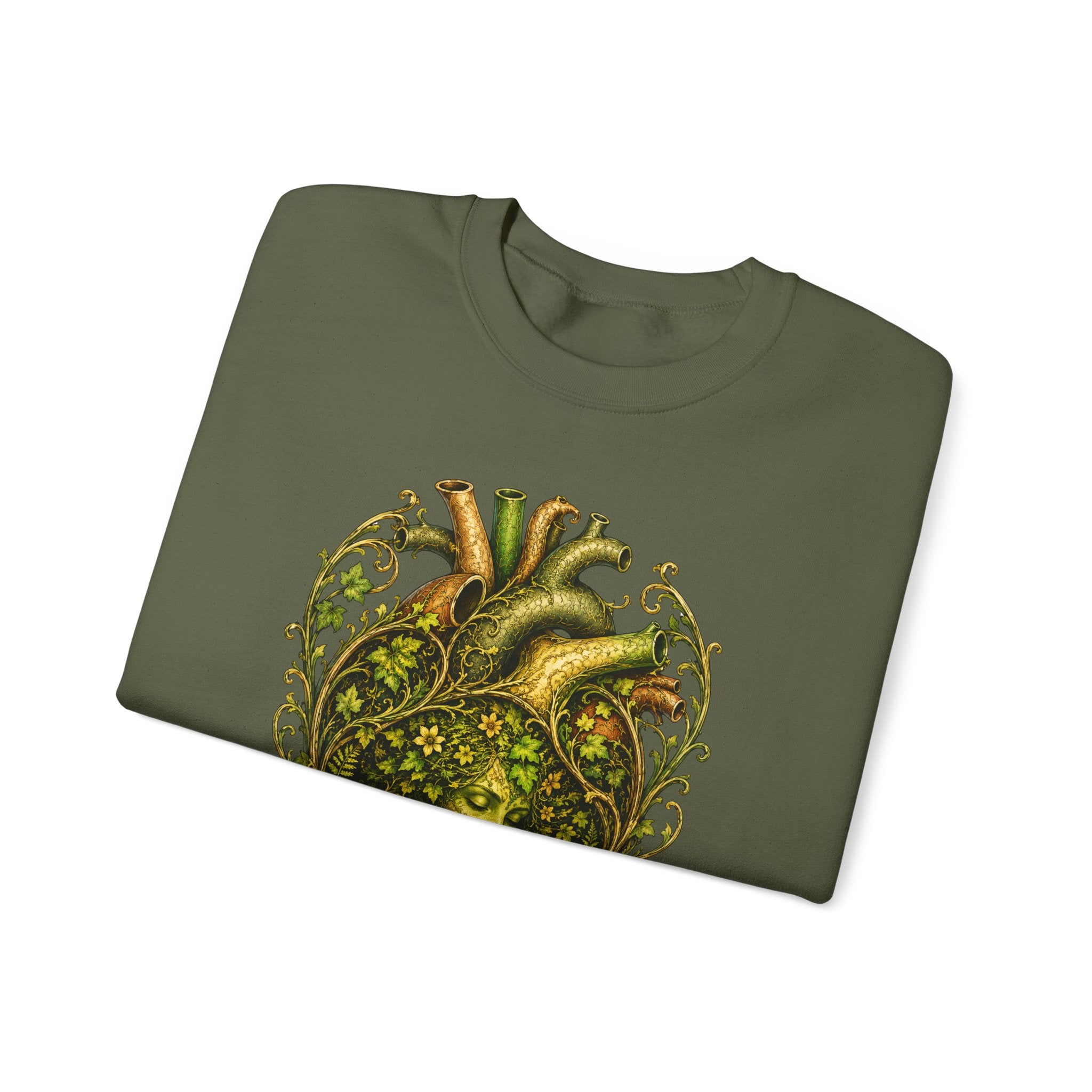 Green Woman Heart Crewneck Sweatshirt