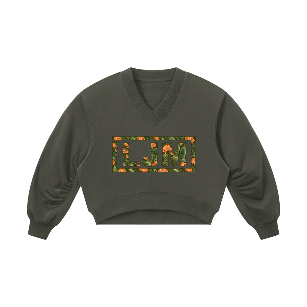 LJM Monogram Women’s Crop V-Neck Sweatshirt