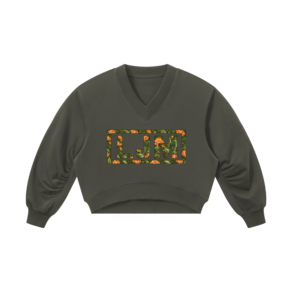 LJM Monogram Women’s Crop V-Neck Sweatshirt