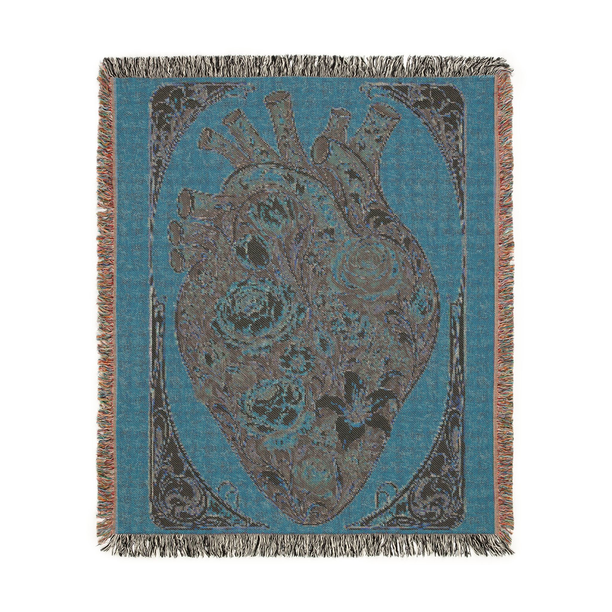 Floral Tapestry Throw Blanket — Vintage Bouquet Woven Blanket