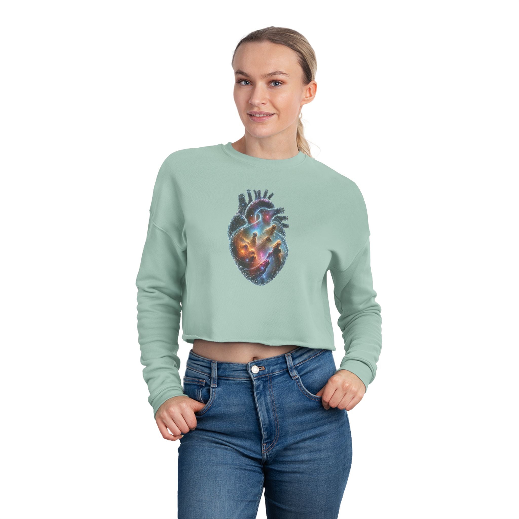 Cropped Sweatshirt —Galaxy Heart