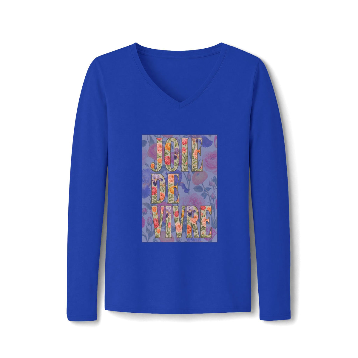 Joie de Vivre Floral V-Neck Tee — Women's Long Sleeve