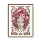 Framed Crystal Floral Muse Canvas Print — Botanical Portrait Wall Art