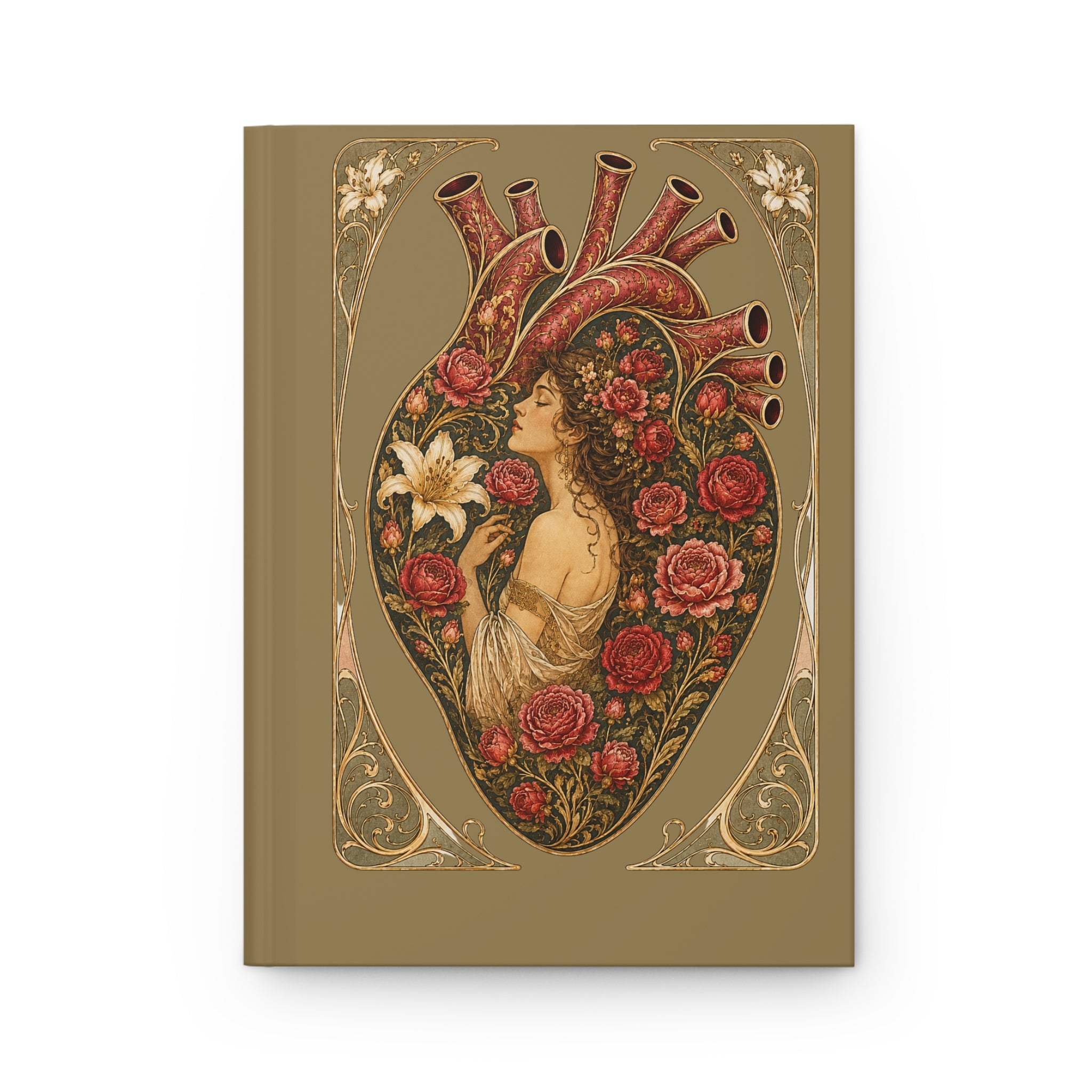 Inner Muse Hardcover Journal — Vintage Art Nouveau Floral Notebook