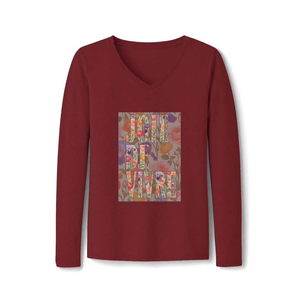 Joie de Vivre Floral V-Neck Tee — Women's Long Sleeve