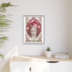 Framed Crystal Floral Muse Canvas Print — Botanical Portrait Wall Art