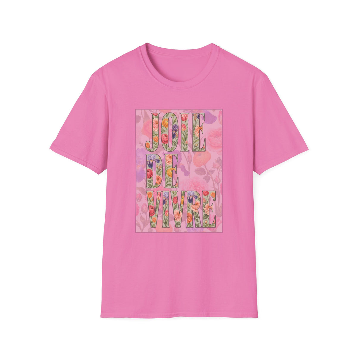 Joie de Vivre  Colorful Floral Graphic Tee