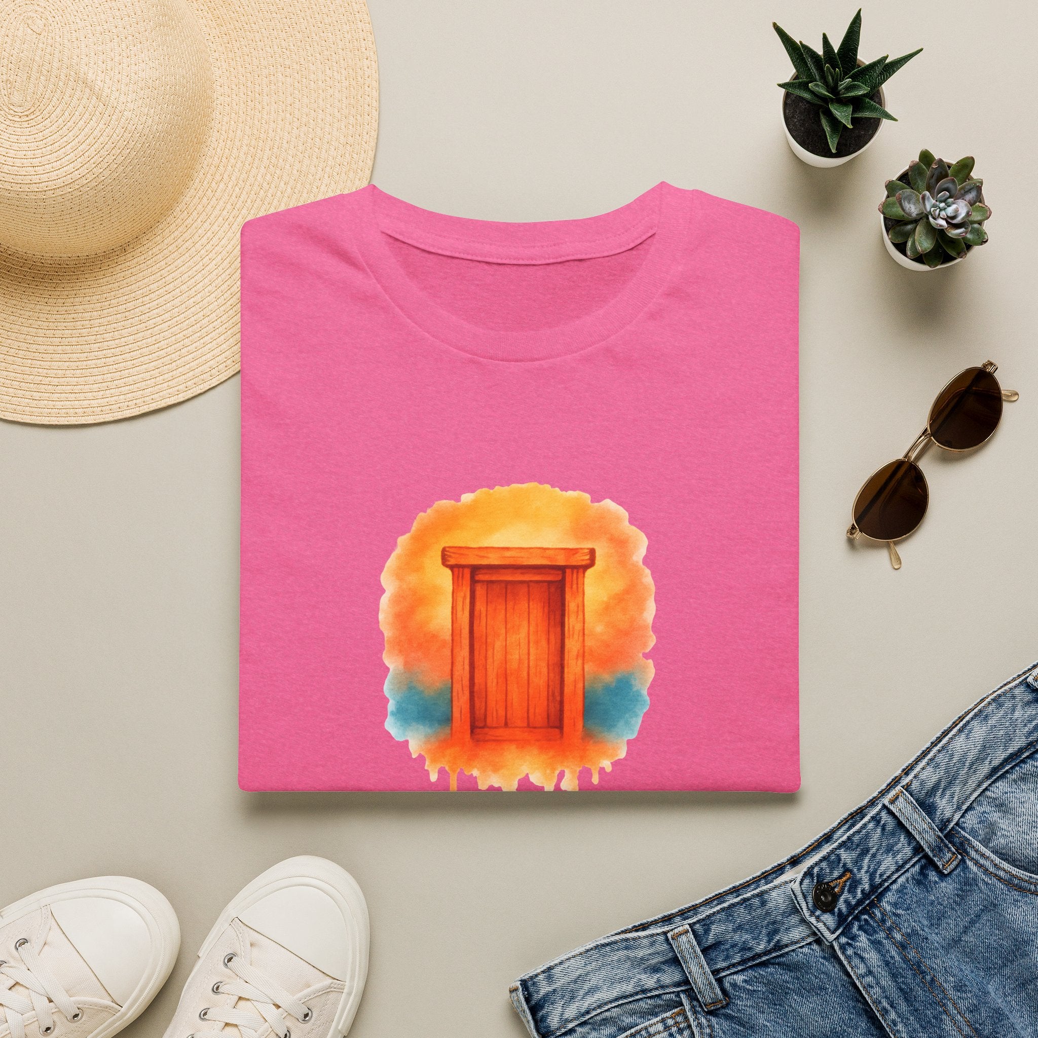 Wooden Door Illustration T-Shirt