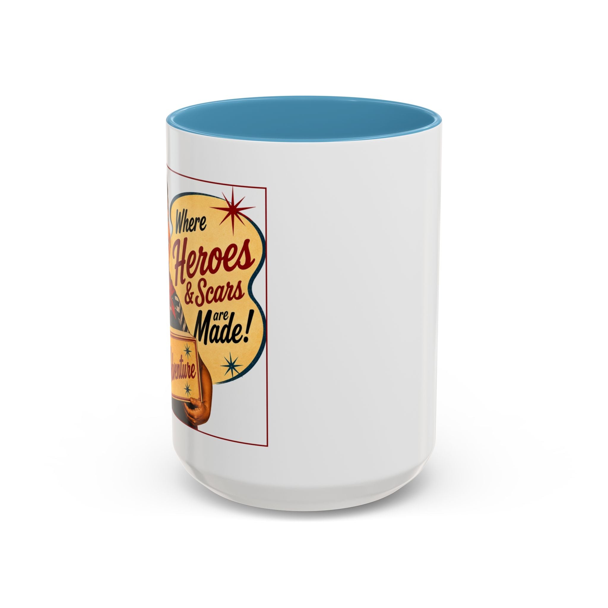 Retro 'Where Heroes & Scars Are Made' Accent Coffee Mug (11/15 oz)