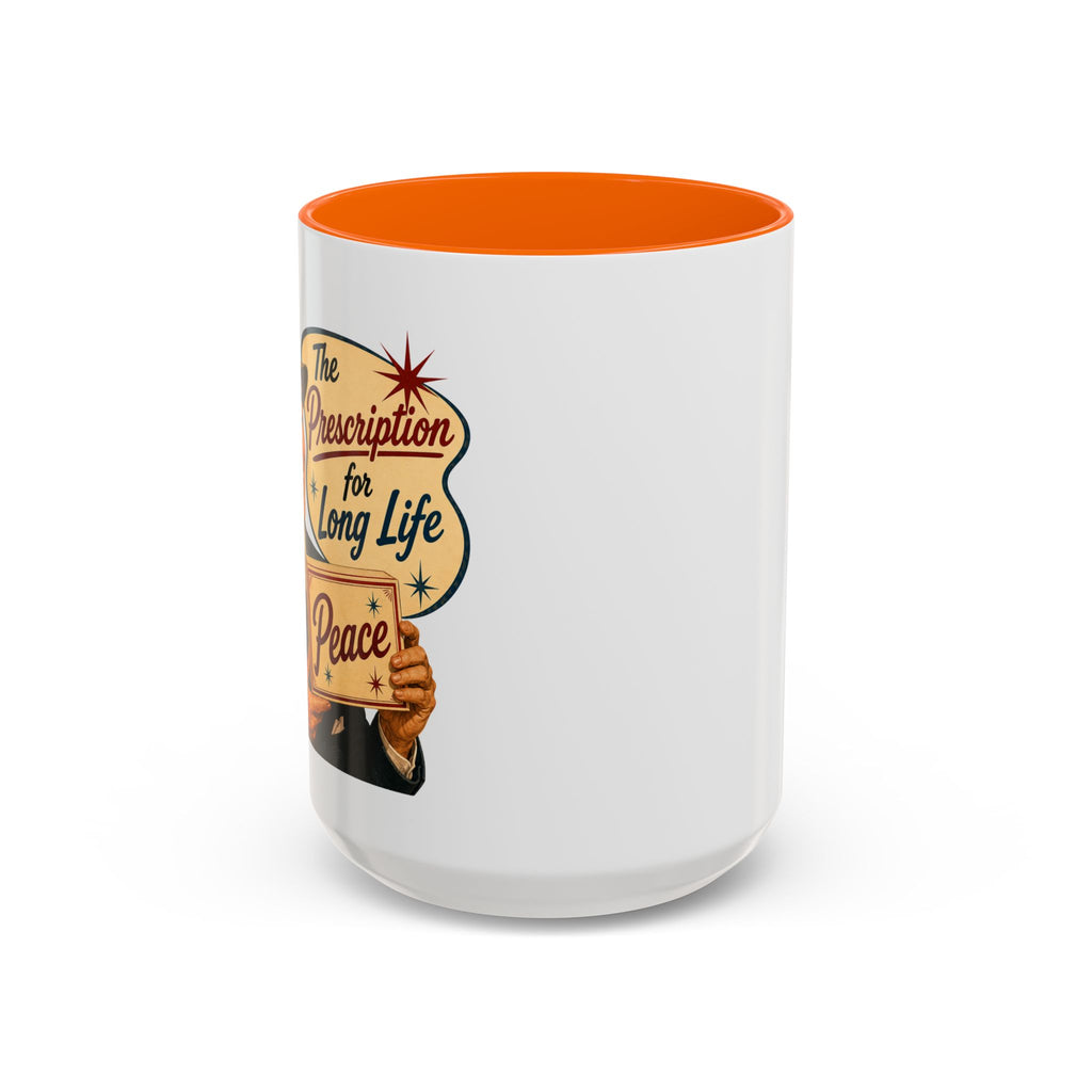 "Peace For a Long Life" Vintage Accent Coffee Mug