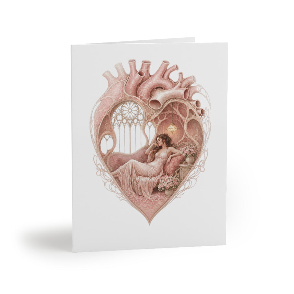 Greeting Card — Vintage Romantic Heart Anatomy Illustration (Pack of 8/16/24)