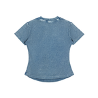 Crystal Heart Vintage Washed Bodycon Cotton T-Shirt