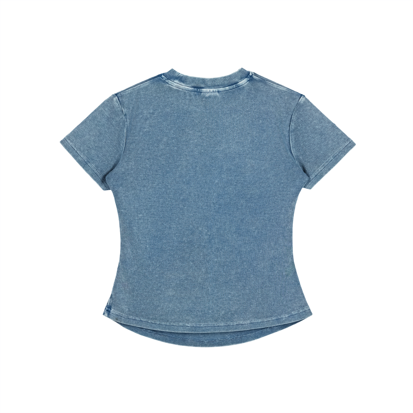 Crystal Heart Vintage Washed Bodycon Cotton T-Shirt