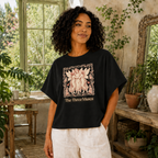 Three Muses Women's Cropped Dolman T-Shirt