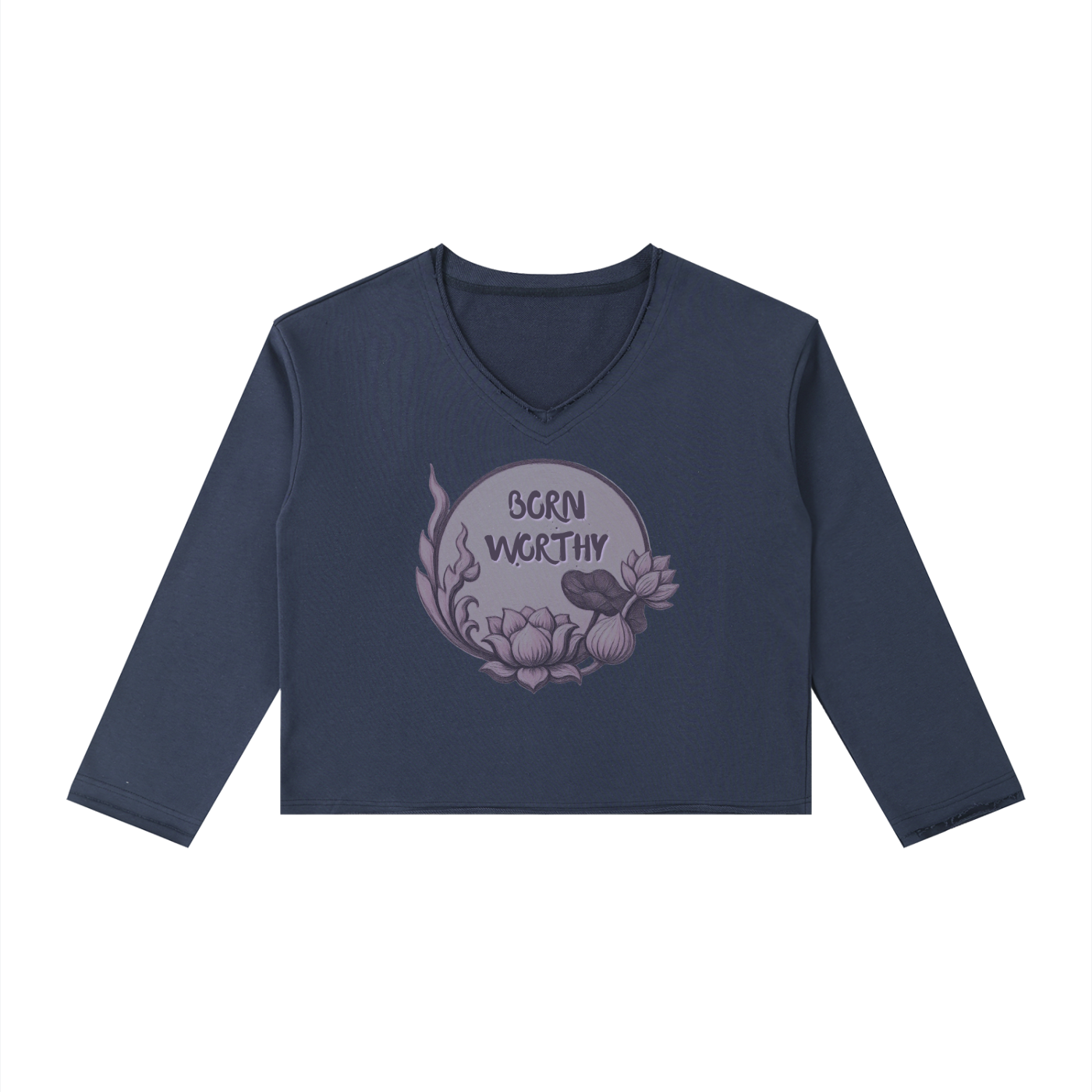Born Worthy Women's Raw Hem Long Sleeve T-Shirt