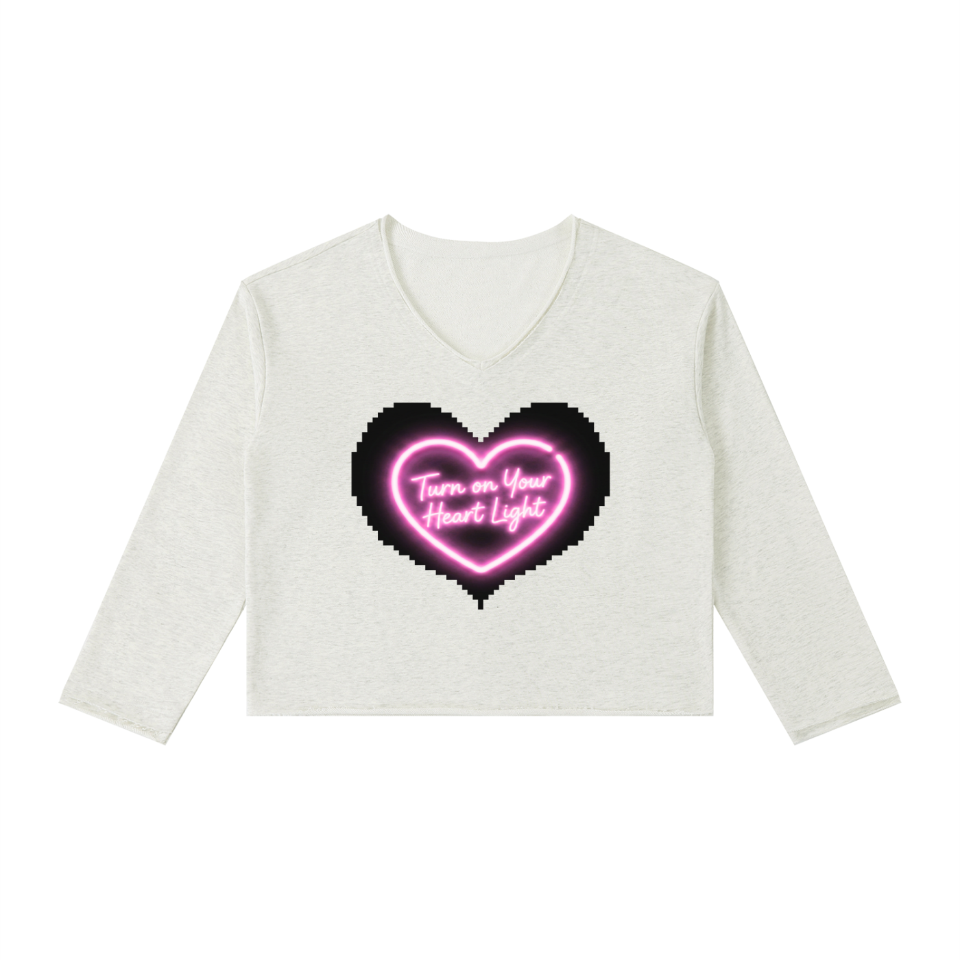 Heart Light Women's Raw Hem Long Sleeve T-Shirt