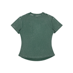 Crystal Heart Vintage Washed Bodycon Cotton T-Shirt