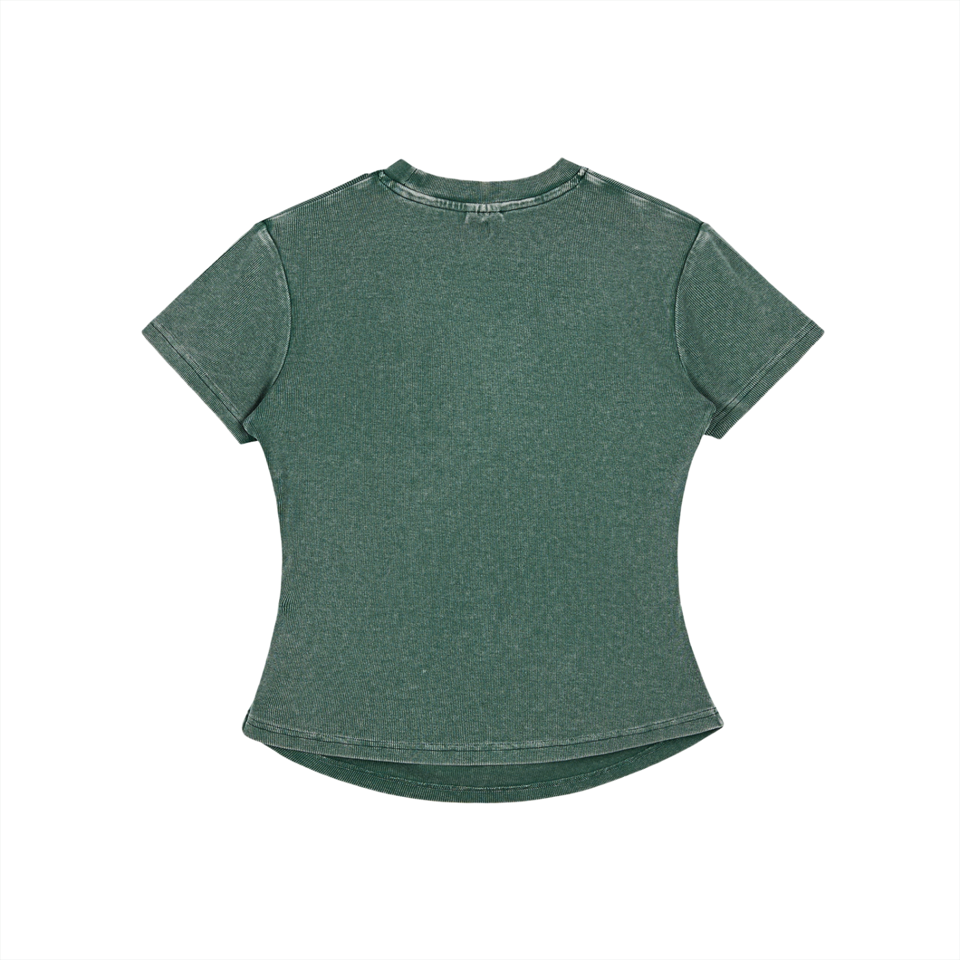 Crystal Heart Vintage Washed Bodycon Cotton T-Shirt