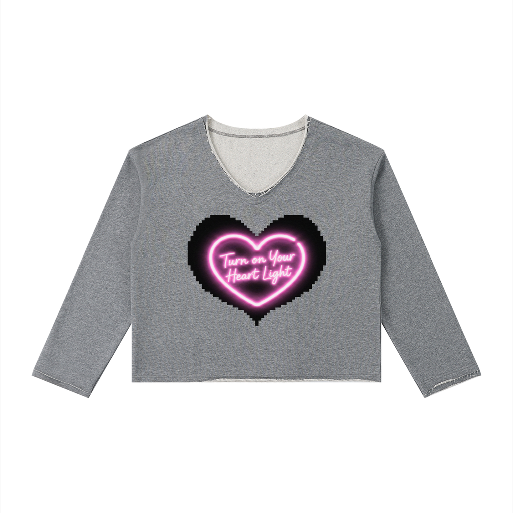Heart Light Women's Raw Hem Long Sleeve T-Shirt