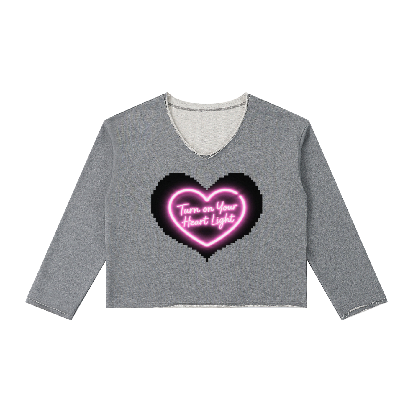 Heart Light Women's Raw Hem Long Sleeve T-Shirt