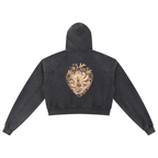 Nine Tail Snow Washed Cropped Hoodie